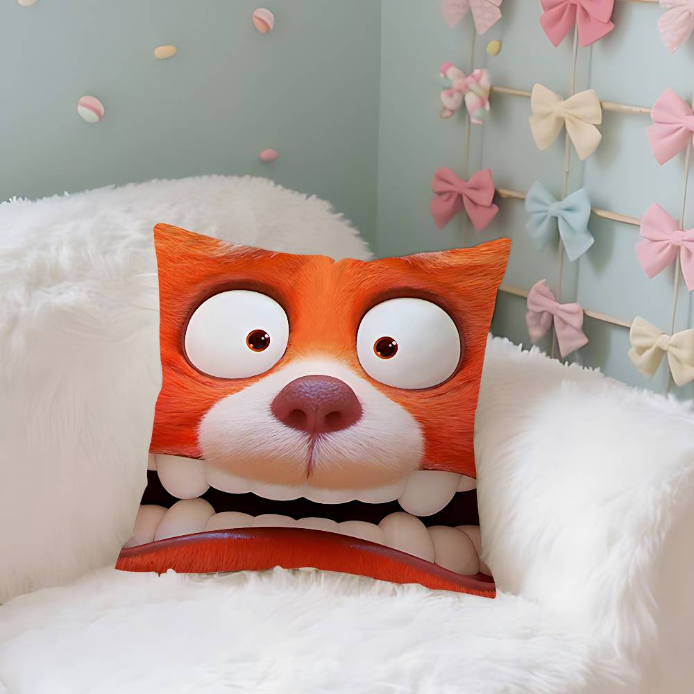 W-Turnings-Reds Bear Case Plush Fabric Soft Pillowcase Double Sided Print Cushion Cover Household Gifts