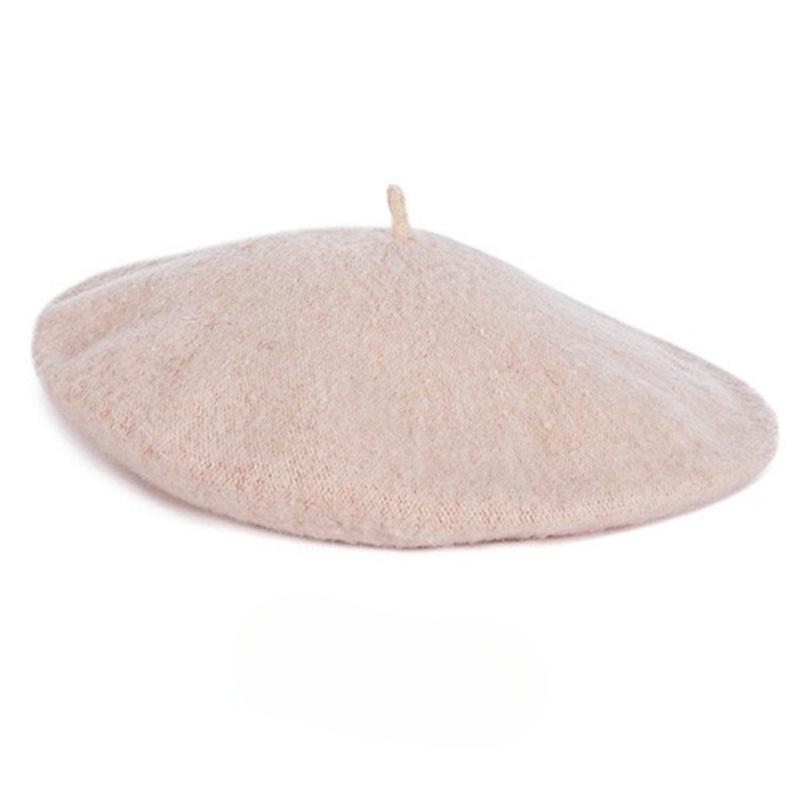 

Шерстяной берет женский осенне-зимний ретро универсальный кепки конфетного цвета с восьмиугольным батончиком one size бежевый