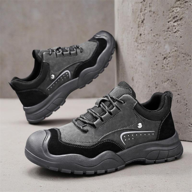 Men Climbing Shoes Leather Hiking Travel Anti Slip Wear Resistant Lightweight Camping Shoes Comfort Forest Walking Footwear