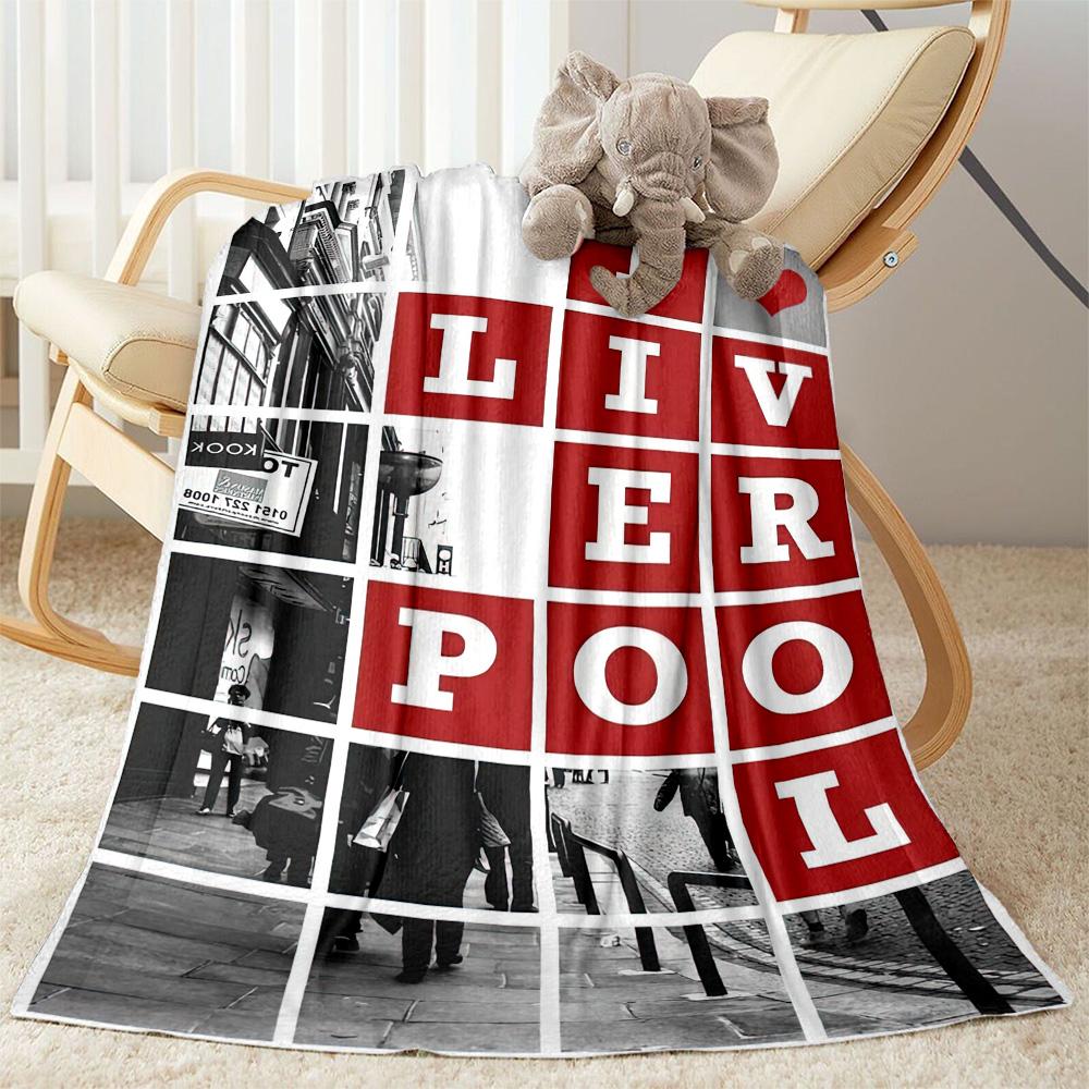 Coperta Morbida Calda Accogliente del Liverpool Football Club Ottima per Sedia da Ufficio Sedia Letto Per Tutte le Stagioni Arredamento Elegante Regalo per Viaggi Casa Compleanni