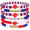 0th Anniversary Of Independence Day Bracelet Party Gifts,Stretch Bracelets,Elastic Layering Friendship Bracelets