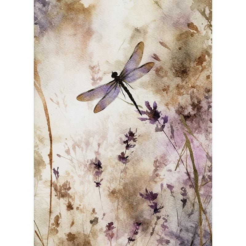 

Постер Акварель Стрекоза Цветы Лаванды Зеленый Ботанический Фиолетовый Цветочный Насекомое Холст Живопись Настенное Искусство для Комнаты Домашний Декор 21cm×30cm NoFrame