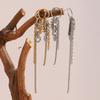 Sparkling Tassels Drop Earrings With Cubic Zirconia Stones Sturdy Allergy Resistant For Women
