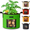 10 Gallon Potato Grow Bags 5 Pack Thickened Nonwoven Fabric Planter Pots with Clear Harvest Window,Handles, Garden Pots for Tomato, Potato,Vegetable