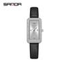 Fashion Sanda Top Brand Trendy Design Rectangle Dial Waterproof Quartz Movement Business Women Analog Wrist Watch