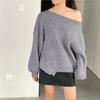 Johnature Verdickter Herbst Damen Pullover Herbst Winter Lässig Einfach Einfarbige Puffärmel Pullover