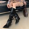Coarse Heel High Heel High Boots Women's New Spring and Autumn Pointed Pile Boots Long Boots Pants Pants Boots Knight Boots