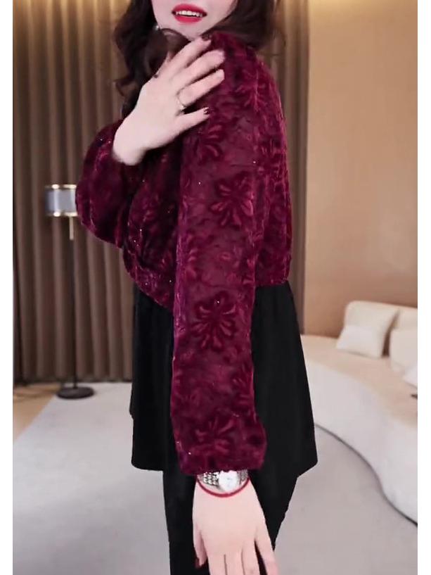 Spring 2025 European Lace Long Sleeve Shirt - Plus Size, Casual, Temperament Style for Middle-Aged Women