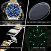 OLEVS Luxury Quartz Watch for Men Sports Waterproof Moon Phase Watches Top Brand Luxury Stainless Steel Men's Wristwatch