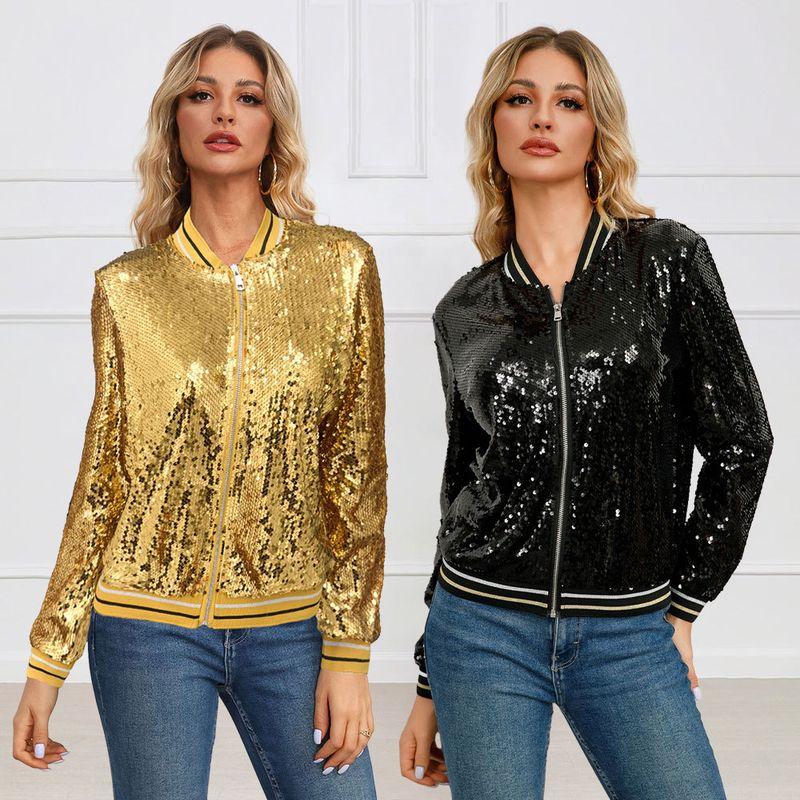 Versatile Jacket2024 European and American Temperament Short Sequins Women clothes Spring and Autumn Versatile Jacket Cardigan Outerwear