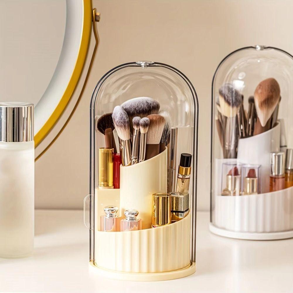 360° Rotating Makeup Brush Holder Large Capacity Lipstick Eye Shadow Storage Box  for Vanity