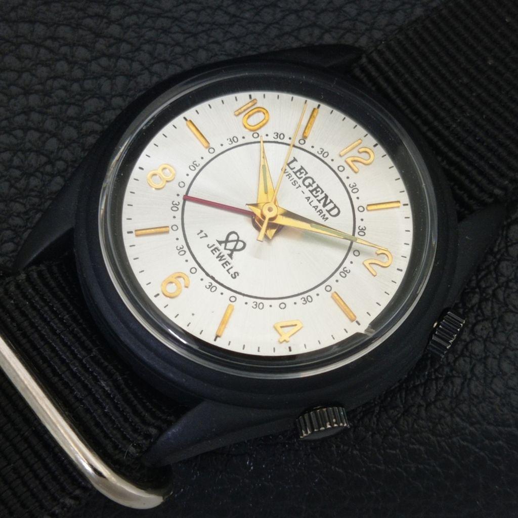 HAND-WINDING VINTAGE LEGEND SWISS MENS REFURBISHED ALARM WATCH A707518-1