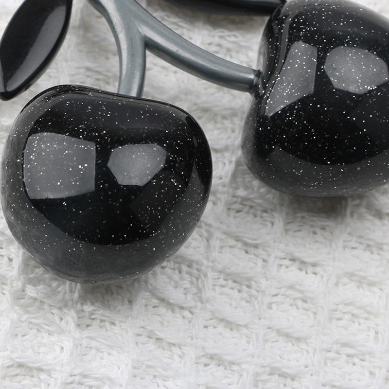 Black Cherry Fruit Charm Car Keychain Pendant Decoration Handbag Shoulder Bag Hanging Ornament Keyring  Accessories Gifts