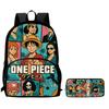 Cartoon ONE PIECE 2Pcs Set Mochila Lightweight Large Capacity Front Pocket School Backpack with Pencil Case for Boys Girls Trip