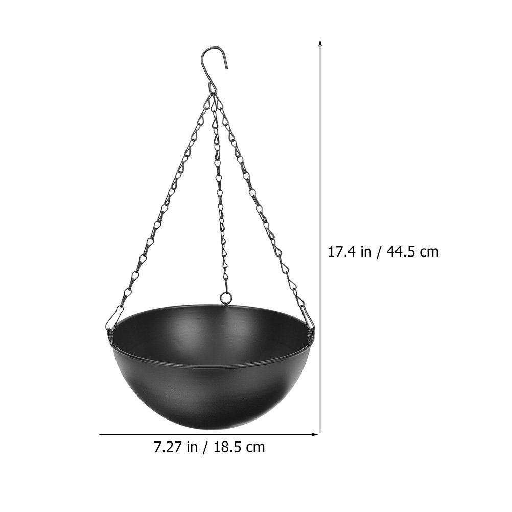 

Hanging Flower Pot Metal Plant Hanger Black Sturdy Hanging Basket Decorative Planter for Outdoor Indoor Garden Balcony Decor