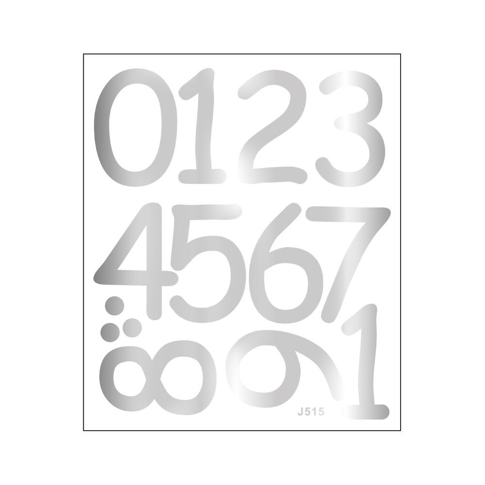 

Красочные цифровые комбинации наклейки для детской спальни, кабинета и домашнего декора серебряный