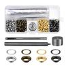 Set of 400 Double-sided Eyelets 3mm (Gold/Silver/Bronze/Gunmetal) Brass with 3 Eyelet Tools Leather Craft DIY Storage Case Included Production of