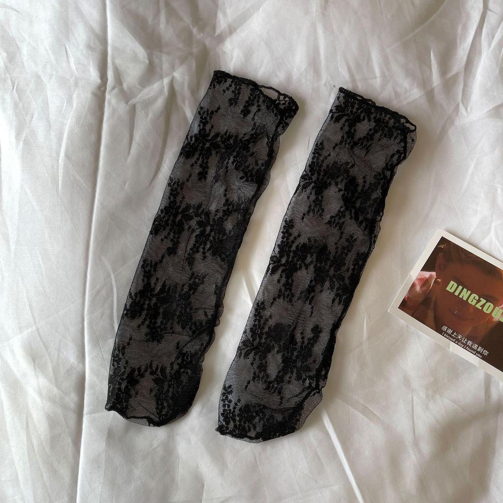Breathable Lace Mesh Stockings: Retro Japanese Lolita JK Style Socks for Women