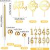 34 Pcs Birthday Candles Cake Toppers with 12 Long Thin Birthday Cake Candle 10 Numeral Birthday Candle 9 Ball Cake Toppers