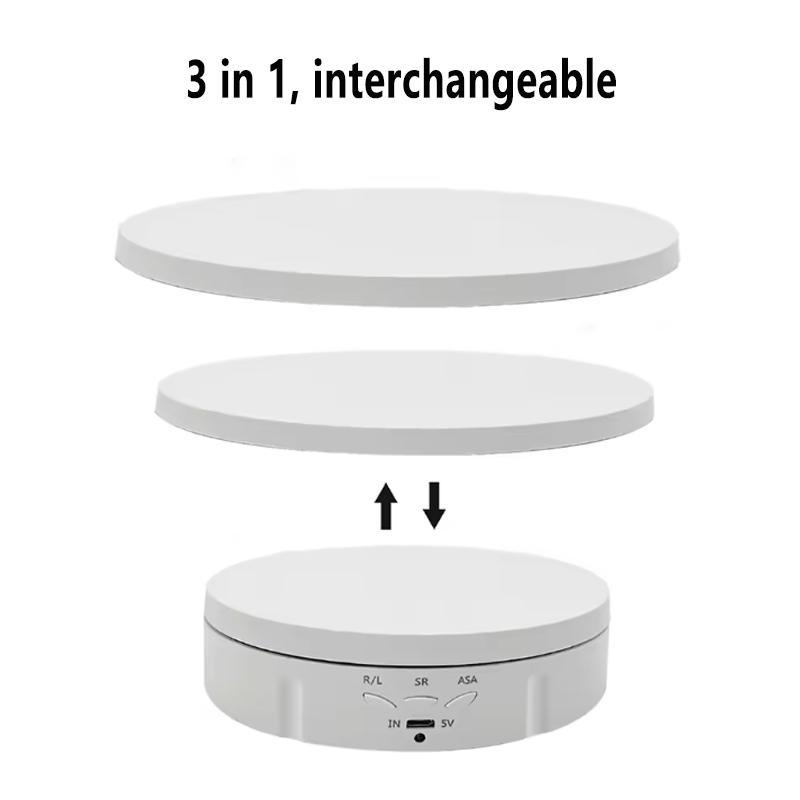 360-Grad elektrischer Drehtellerständer für Fotoprodukte und Ausstellungen, betrieben durch USB/Batterie, Batterie nicht enthalten