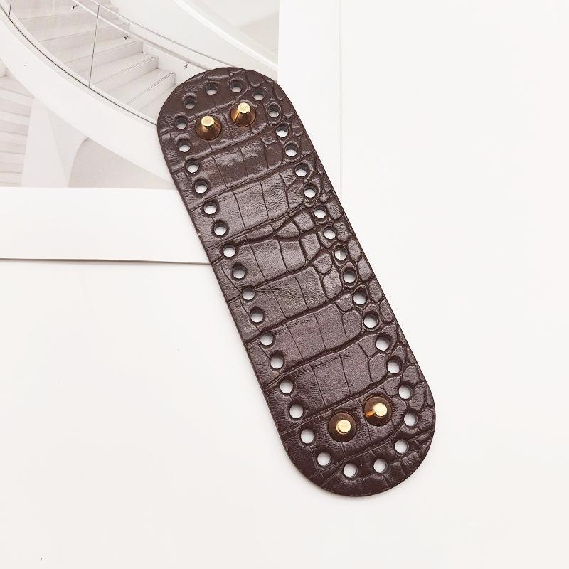 Round Oval Bottom Pu Leather Bag Base With Holes For Diy Home Decoration Handmade Knitted Bag Crochet Bag Bottom Accessories