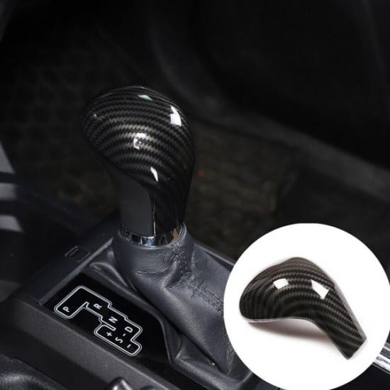 Carbon Fiber Look Gear Shift Knob Cover Trim 1pcs For Toyota Tacoma 2016-