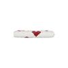 Bottega Veneta Intrecciato Woven Heart Design Zipper Around Leather Wallet Women Wallet Chalk-White Deep-Red 814674V57O39140