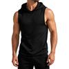 Men's Sleeveless Hoodie Lightweight Quick Dry Sports Vest with Front Pocket for Outdoor Running Gym Training