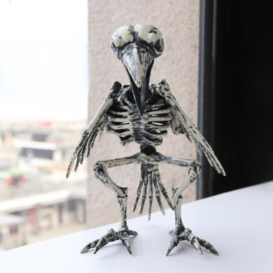 Halloween Animal Skeleton Plastic Bone Model Realistic Skeleton Crow Spider Rat Scorpion Figurine for Haunted Houses Graveyard Scenes Parties Decor