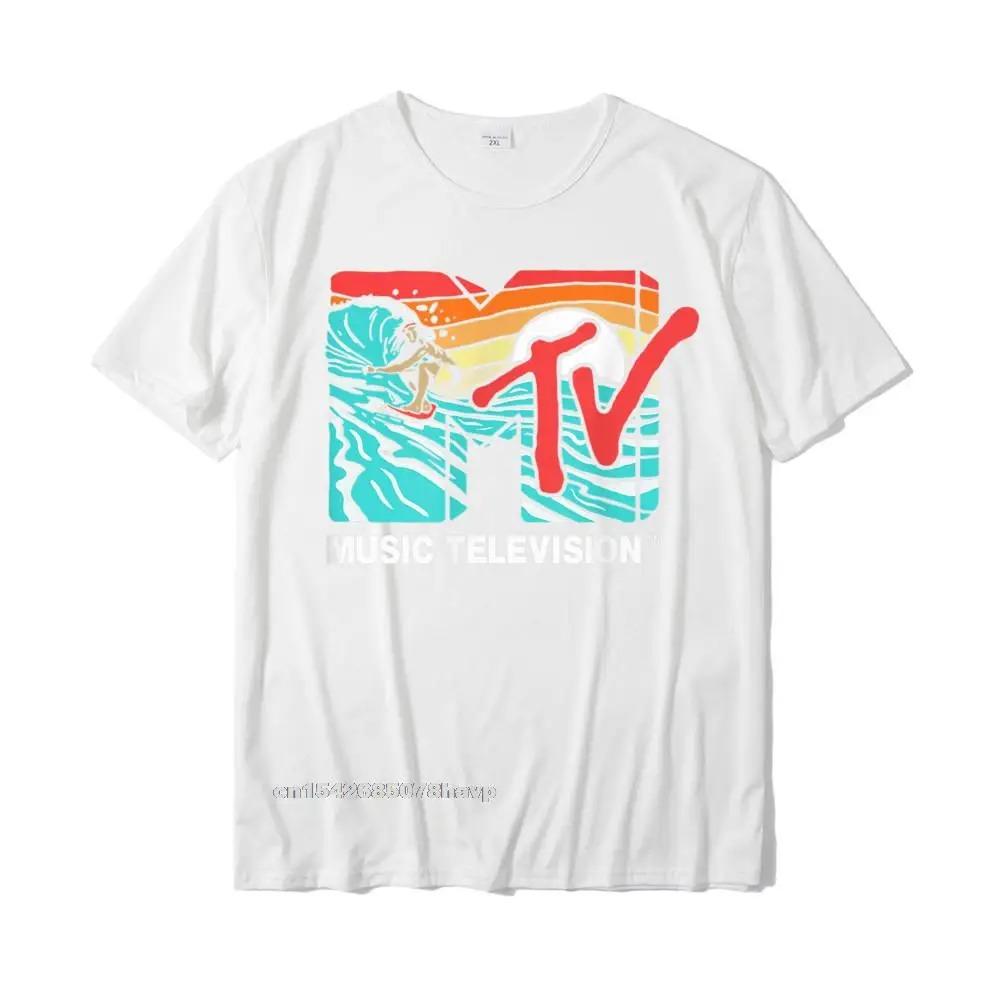 Mademark X MTV - MTV Catch A Wave MTV Surfer Logo Retro Grafik T-Shirt im Angebot Herren T-Shirt Gruppen-T-Shirt Baumwolle Lässig