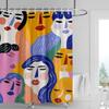 Nordic Minimalist Figure Illustration Shower Curtain Hotel Homestay Bathroom Partition Curtain Waterproof and Moisture-proof