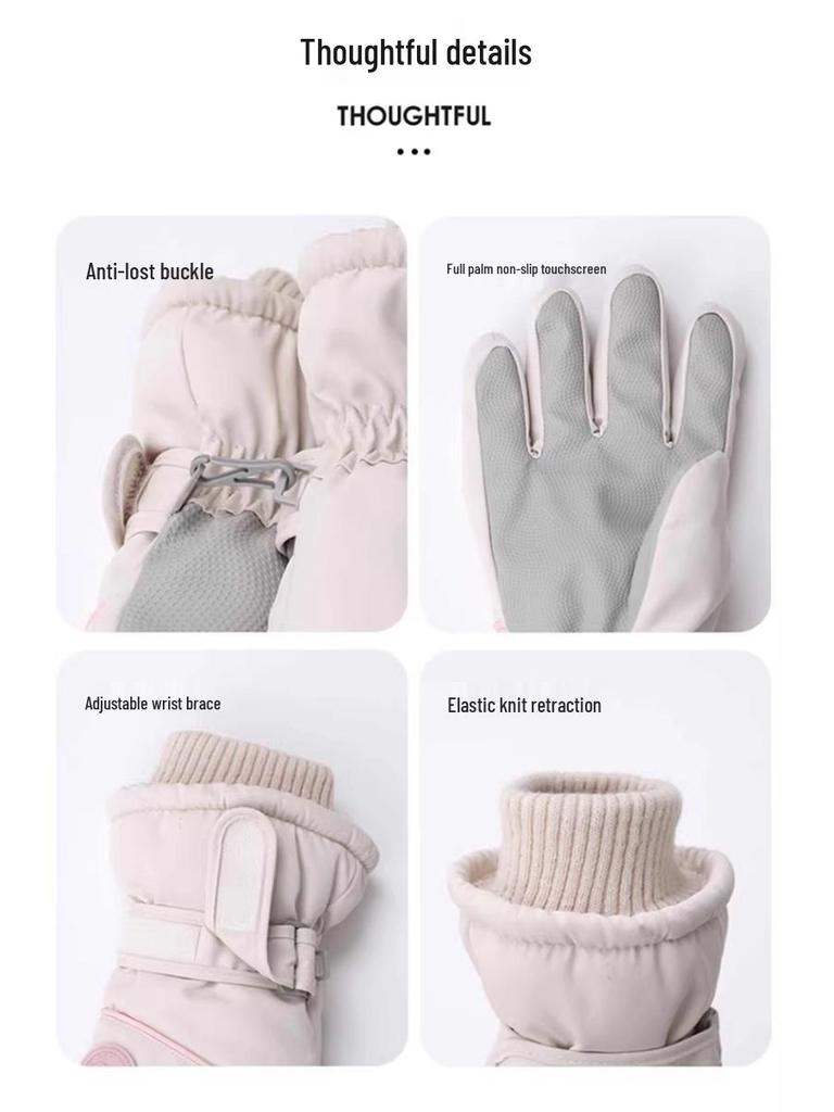 Women's Ski Gloves 2025: Velvet-Lined, Warm, Touchscreen Electric Bike Gloves for Autumn/Winter.