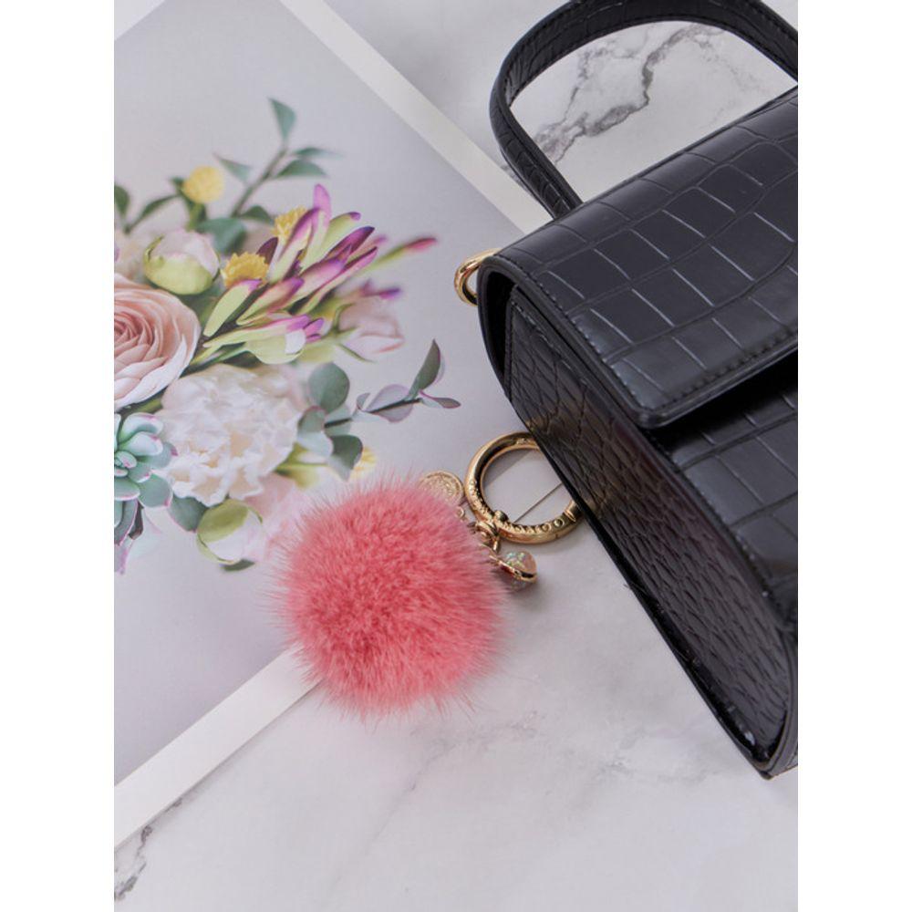 MAIA Mink Fur Keychain & Charm - D Pink