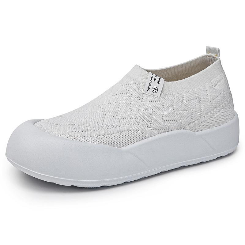 Women's shoes casual shoes versatile fashion women's single shoes soft sole comfortable nurse shoes one pedal mother shoes breathable fly-woven shoes
