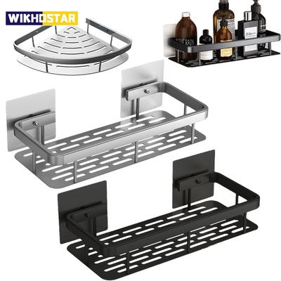 Bathroom Storage Wall Mount Shampoo Makeup Storage Holder Bathroom Accessories No Drilling Wall Shelf Shower Holder For WC
