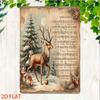 Vintage Christmas Music Sheet Wall Decor: 8x12in Iron Deer & Snowflake Sign, Easy To Hang