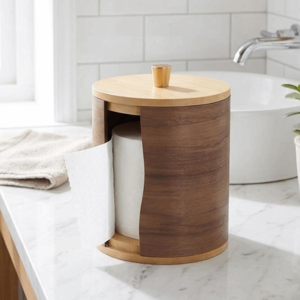 Caja de Almacenamiento de Pañuelos de Madera Portarrollos de Papel Higiénico Minimalista Dispensador de Rollo Hogar