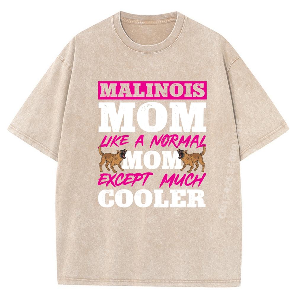 Belgian Malinois Mom Belgian Shepherd Luxury Designer T-shirt Male Tees Discount Fashion T-Shirt Retro Washed Shirt Outdoor S разноцветный