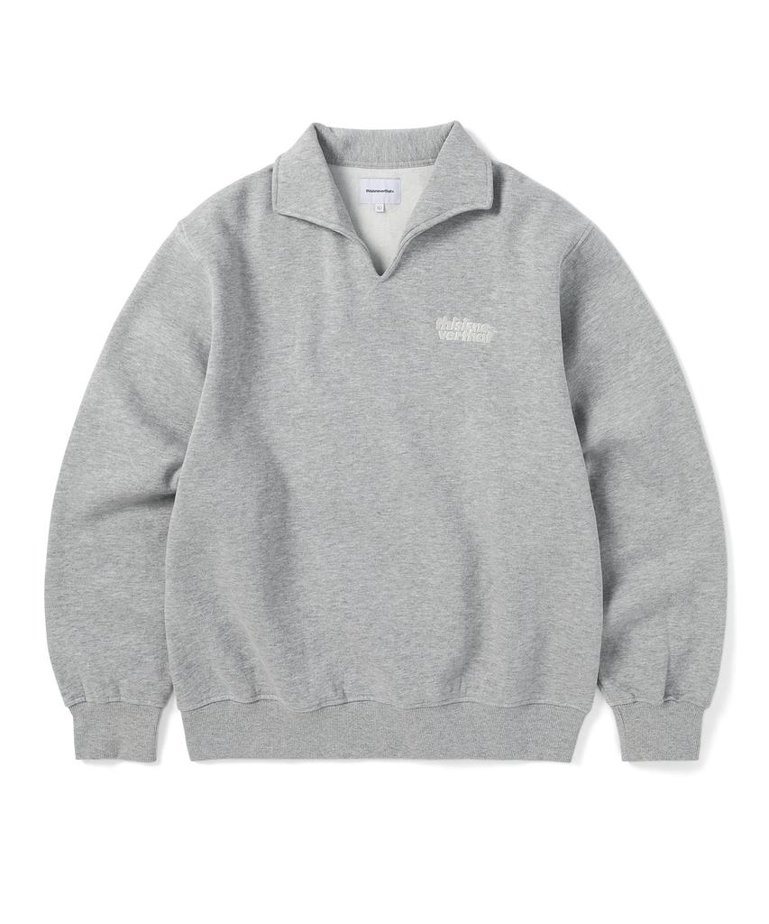 THISISNEVERTHAT Open Collar Sweatshirt Heather Gray