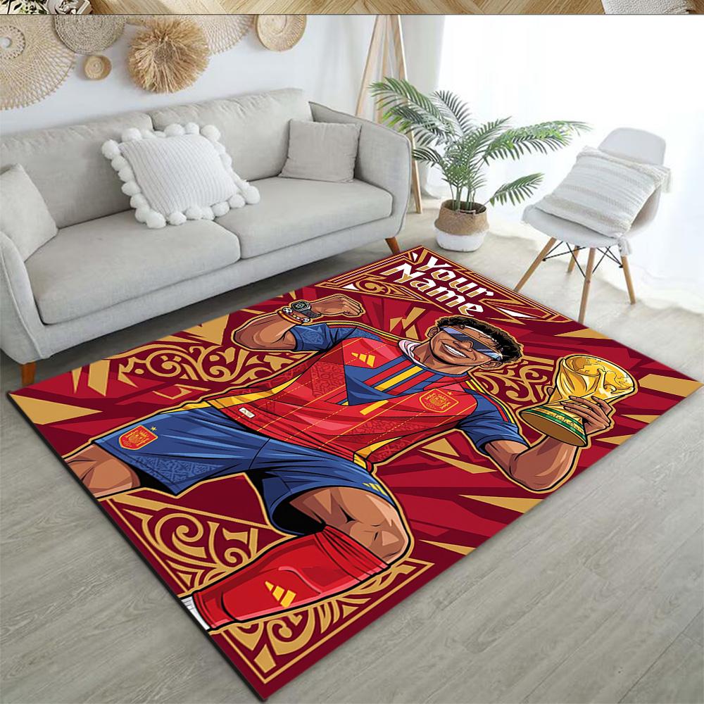 Lamin Yamal Customizable Name Area Rug Perfect For Entryway Balcony Hallway Outdoor Antislip Carpet Anime Office Decor Spiritual Gift