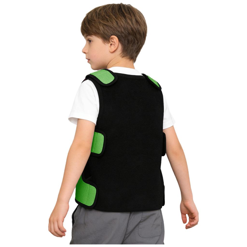 Gilet Sensoriale Compressivo in Rete Traspirante Unisex per Bambini con Chiusura Regolabile a Velcro e Imbottitura Frontale
