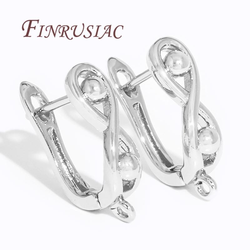 DIY Earring Making Supplies 18K Gold Plated Brass with Zircon Earwires Earrings Hook Clasps Findings,Earrings Fasteners