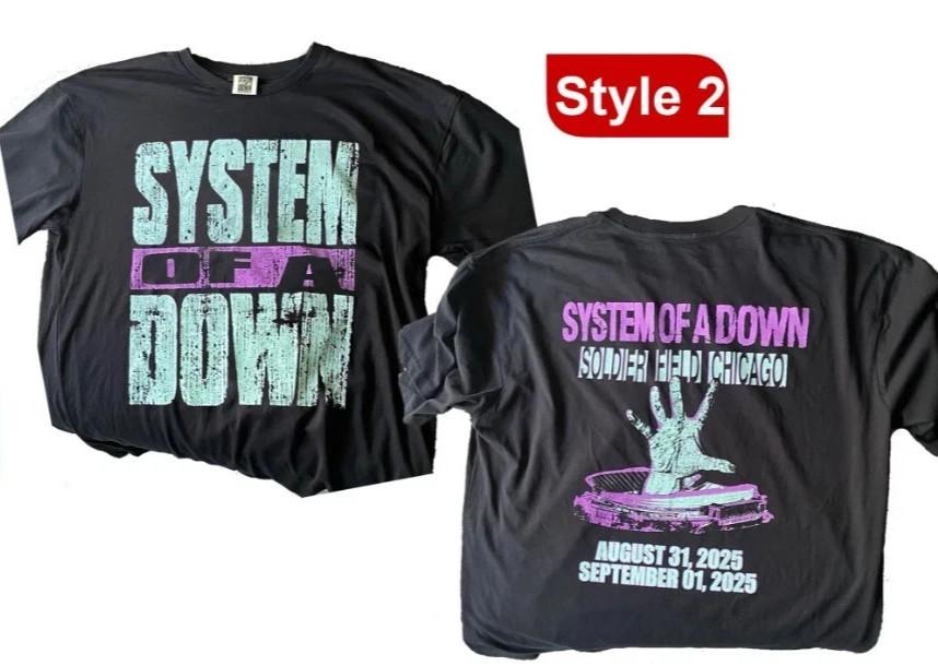 NEW System of a Down Chicago Exclusive 2025 reprint T-Shirt Unisex T-Shirt M