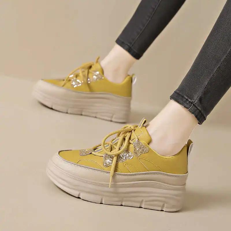 Fashion Platformed Brown Loafer Women High Ladies Sneakers Boots Women's Shoes Sport Sneakeres Clearance Loafer'lar Upper