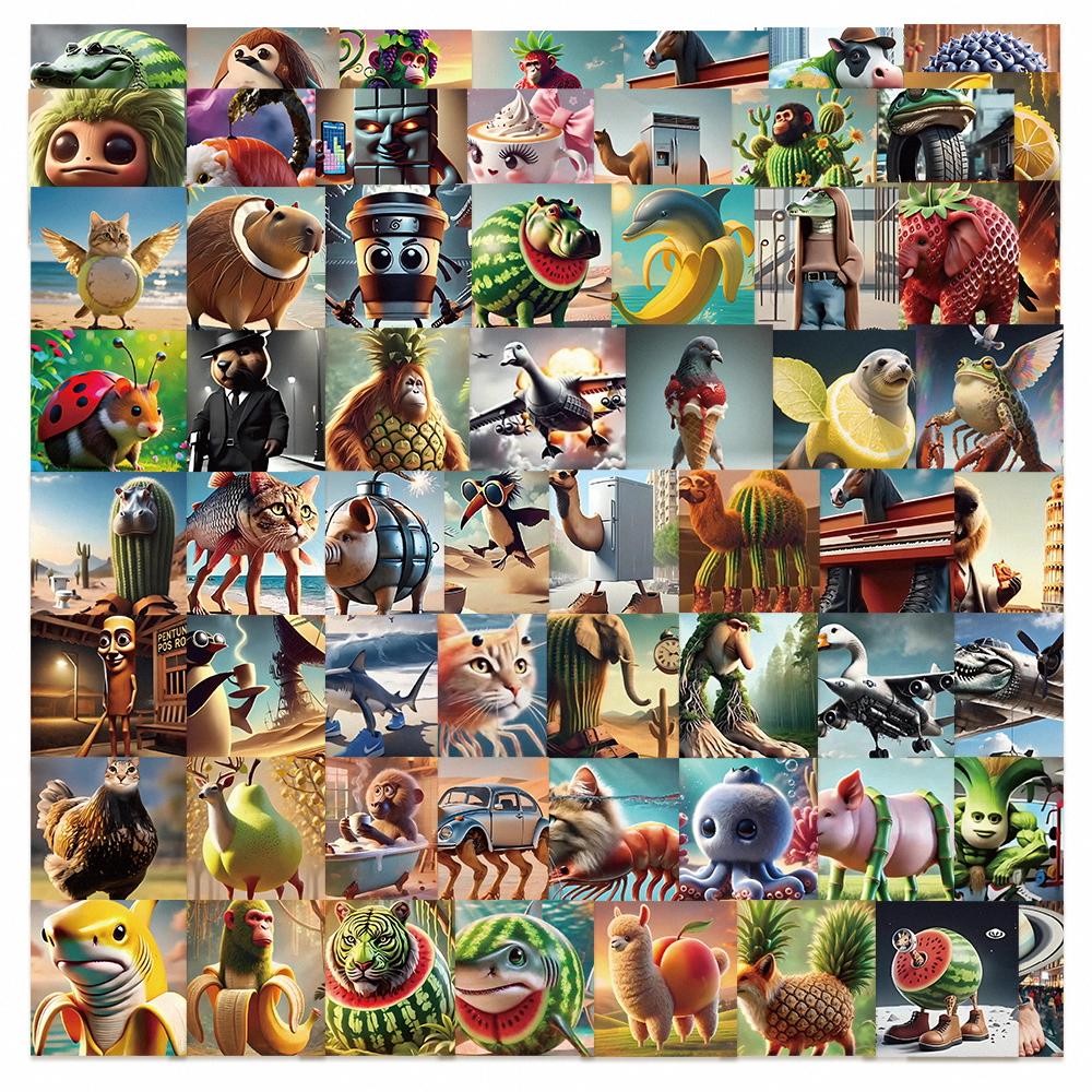

Adorable 62 Sheets Shan Hai Jing Stickers Creative DIY Decoration for Phone Laptop Luggage Journal