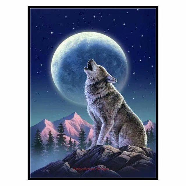 

ZOOYA DIY 5D алмазная живопись волк полная алмазная живопись луна алмазная живопись пейзаж горный хрусталь фотографии домашний декор
