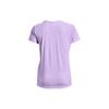 Under Armour Logo Print Solid Color Round Neck Short Sleeve T-Shirt Women T-Shirts Purple 1370760-515