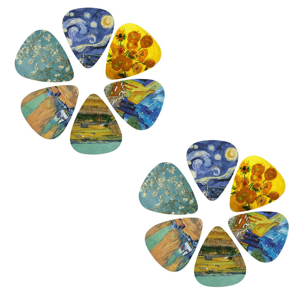 Jasenna Guitar Stylish Plectrums for Bass and Stringed Made of Plastic with Storage and Thick Picks, 12-Pack, Instruments, Case, Non-Slip,