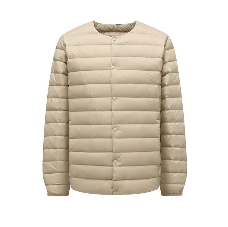 Men's Two-Opening Stand-Up Collar Lightweight Down Jacket - Warm White Duck Down for Autumn/Winter