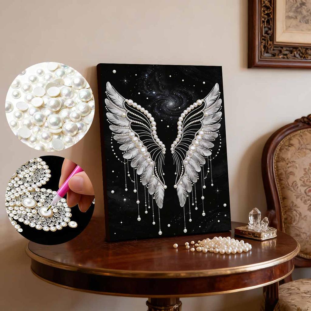 DIY The Wings of An Angel Pearl Art Painting for Adults/Beginners Gift Home Decor Pearl Gem Paintings Picture Arts Craft 30x40cm Without Frame